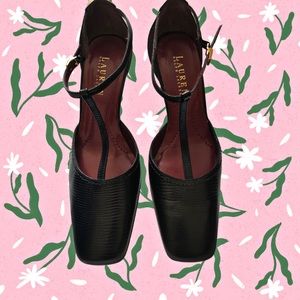 Ralph Lauren Vintage Square Toe Block heels 6